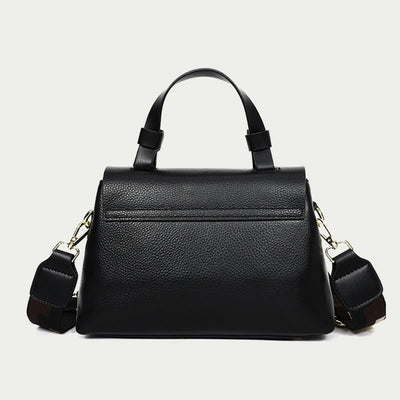 Retro Top Handle Bag For Women Lychee Pattern Leather Bag