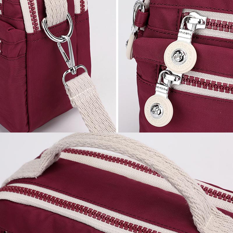 <Shipped within 24 hours> Multi-Pocket Nylon Purse Cross Body Bag