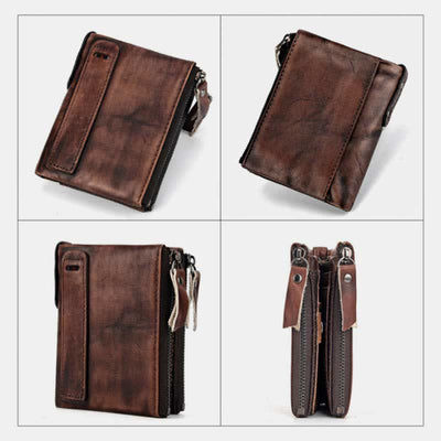 Bifold RFID Blocking Leather Wallet Short Front Pocket Wallet for Men