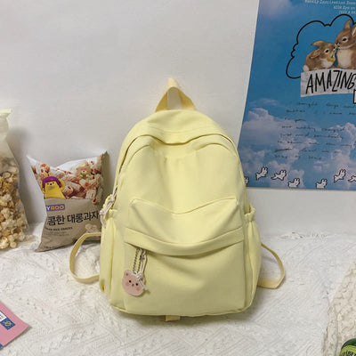 Backpack for Women Casual Cool Solid Nylon School Shoulder Bag