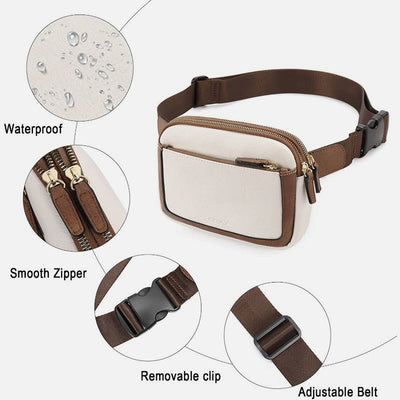 Multifunctional Waist Bag Retro Vegan Leather Outdoor Sports Satchel Purse