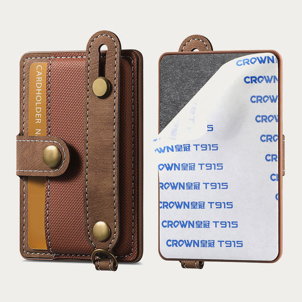 Stick on Phone Wallet 3M Adhesive Credit Card Holder with Wrist Strap