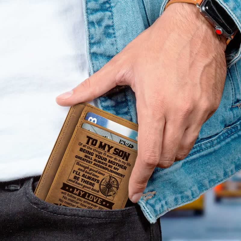 Minimalist Engraved Card Holder Wallet To Grandson From Grandparents