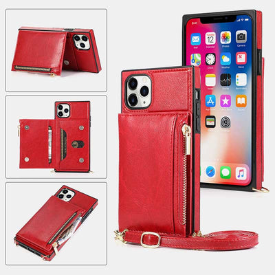 2-IN-1 Phone Case Wallet for iPhone/Samsung with Coin Purse Crossbody Strap