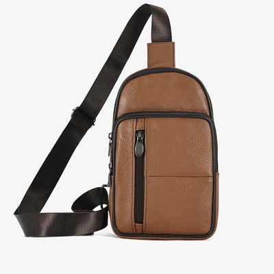 Genuine Leather Sling Bag Crossbody Chest Bag Men Outdoor Casual Travel Purses