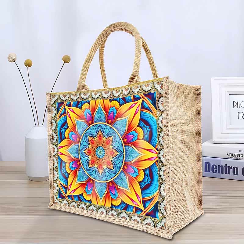 5D Diamond Painting Shopping Canvas Tote Mandala Pattern Shoulder Bag