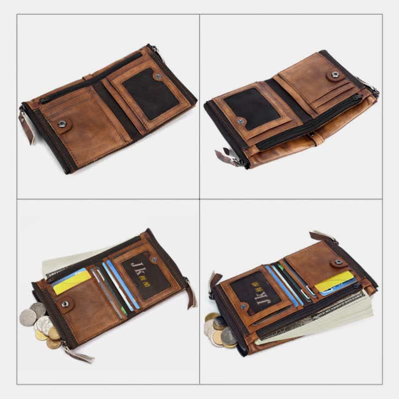 Bifold RFID Blocking Leather Wallet Short Front Pocket Wallet for Men