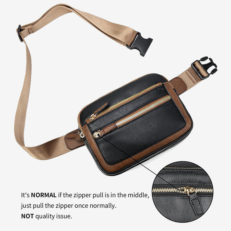 Multi-function PU Leather Belt Bag Waist Pack for Women Men