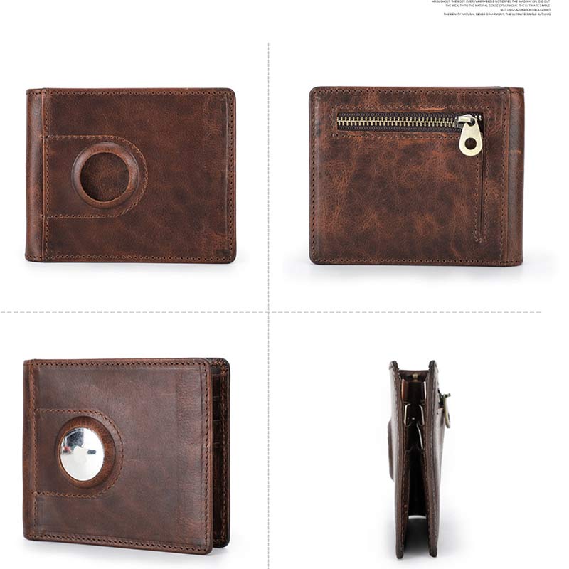 Multi Slot Leather Airtag Wallet