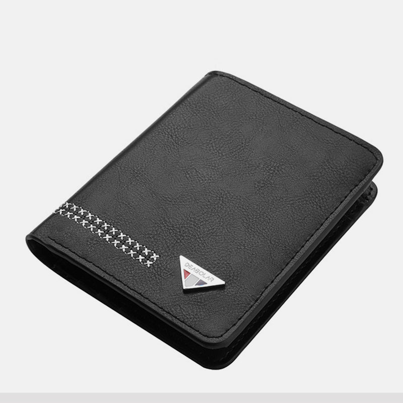 Men's Trifold Durable Leather Wallet Large Capacity Card Holder Money Organizer