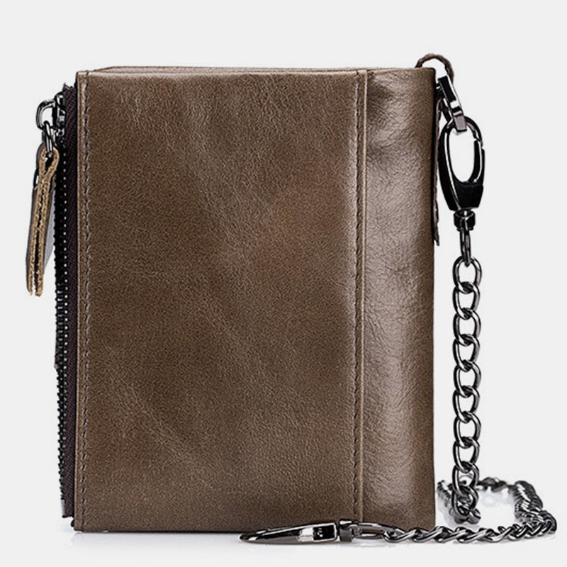 Limited Stock: RFID Genuine Leather Retro Zipper Wallet