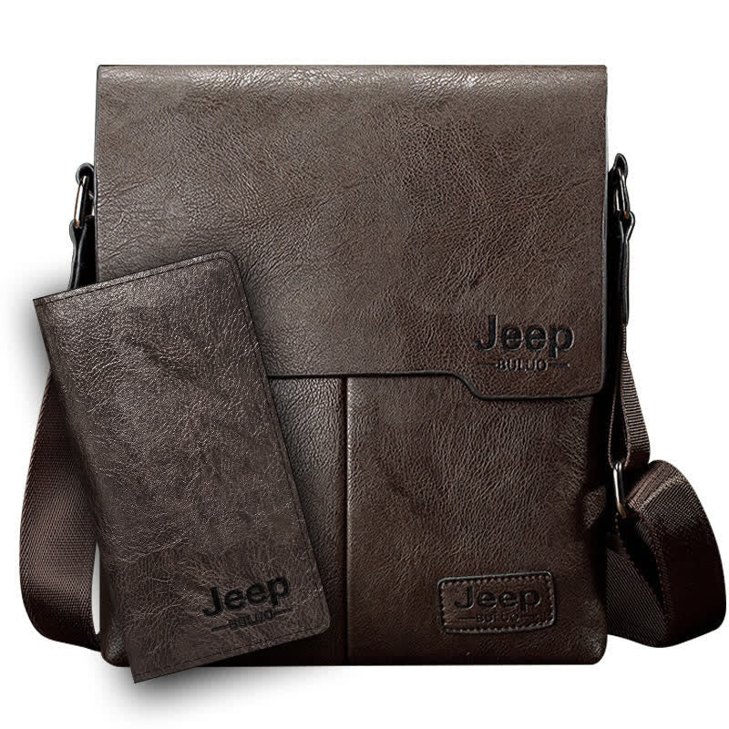 <Shipped within 24 hours> Sturdy Leather Satchel Ipad Messenger Bag with Wallet