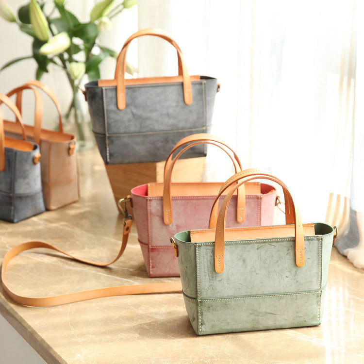 Classic Tote For Women Vegetable Tanned Leather Crossbody Bag