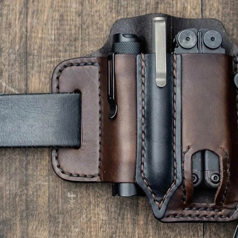 Unique Quality Leather Belt Loop Waist Multitool Sheath