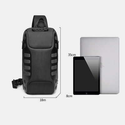 Multifunction Waterproof Anti-theft Casual Sling Bag With USB Charging Port