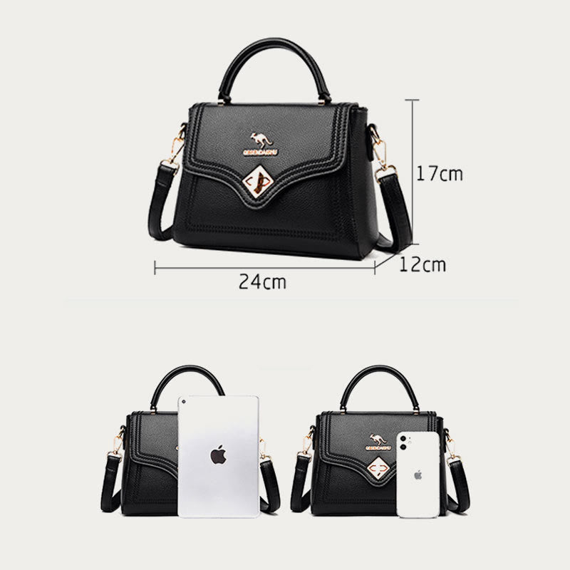 Classic Tote For Commuting Outing Minimalist Small Leather Handbag