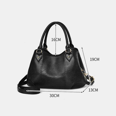 Women Handbag Purse Triple Compartment Satchel Messenger Tote Crossbody Bag