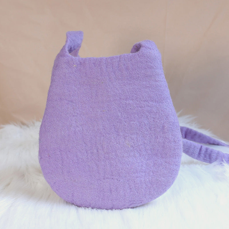 Handmade Bucket Bag For Women Wool Felt Crossbody Purse