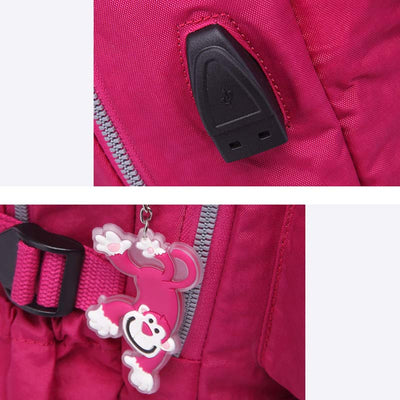 Multi-pocket Waterproof USB Charging Port School Travel Backpack