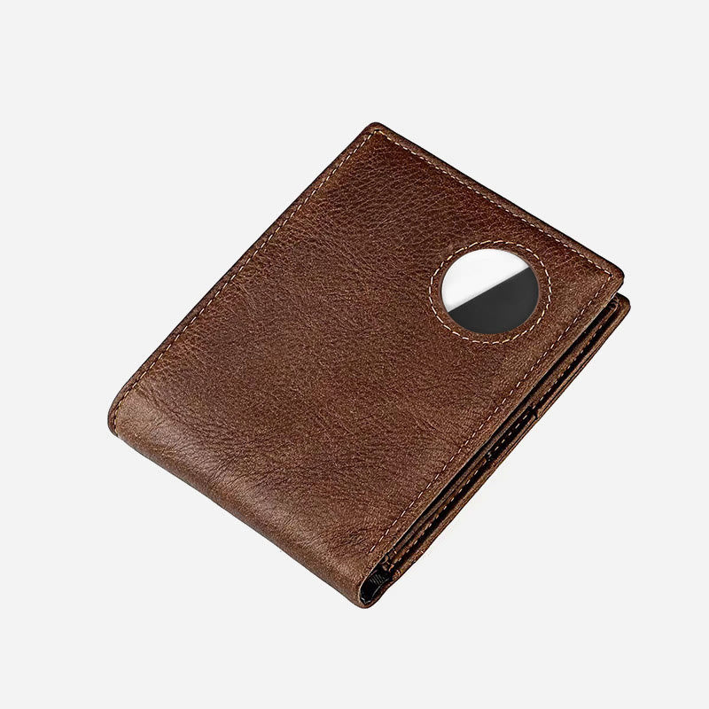 Genuine Leather Airtag Wallet Multiple Slots RFID Blocking Card Holder Purse