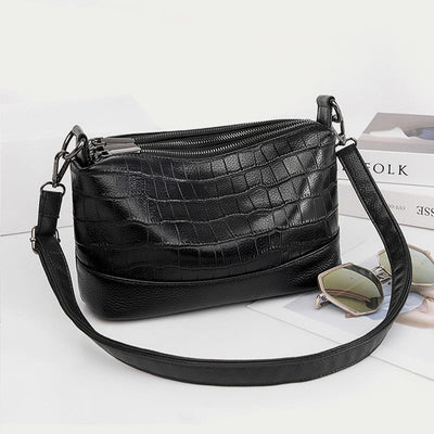 Simple Crossbody Bag For Women Crocodile Print Retro Daily Bag