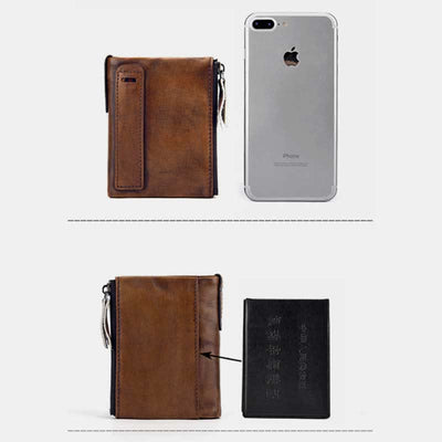 Bifold RFID Blocking Leather Wallet Short Front Pocket Wallet for Men