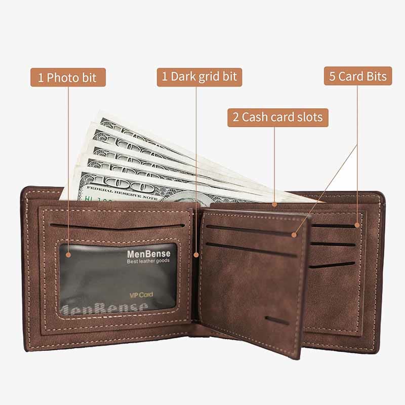 Trifold Engraved Wallet for Men PU Leather Wallet Gift for Husband