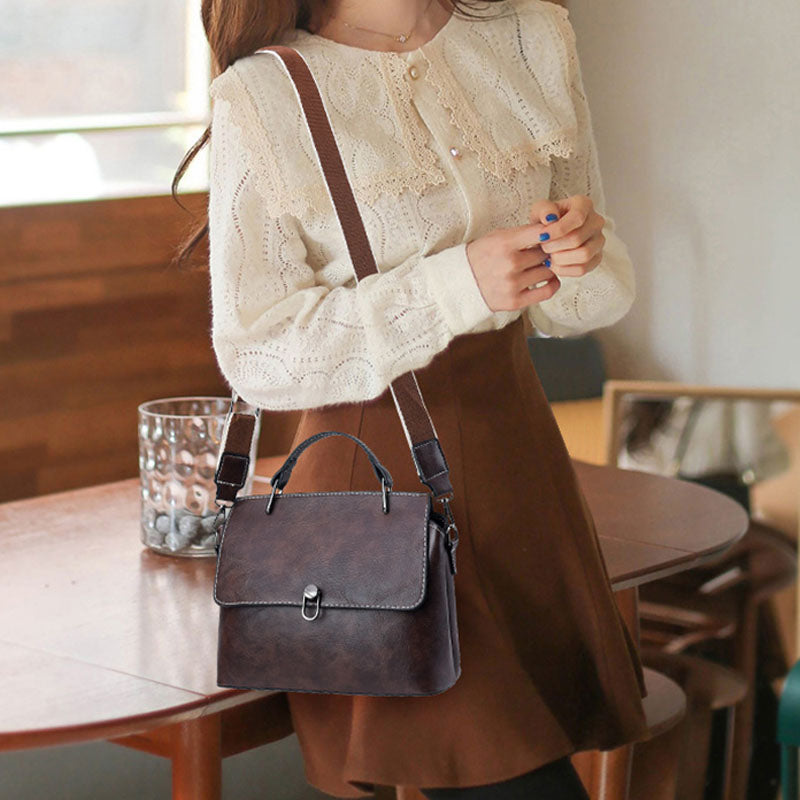 Double Strap Handbag Retro Minimalist Cross Body Bag For Women