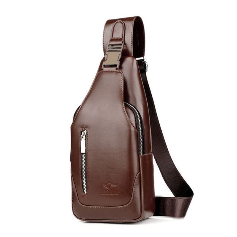 Limited Stock: Anti-theft Double Compartment PU Leather Sling Bag