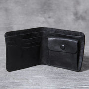 Retro Soft Bifold Wallet for Women Men Handmade Genuine Leather Wallet
