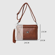 Plain Color Crossbody Bag For Women Vegan Leather Office Purse