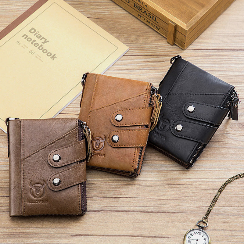 Limited Stock: RFID Genuine Leather Retro Zipper Wallet