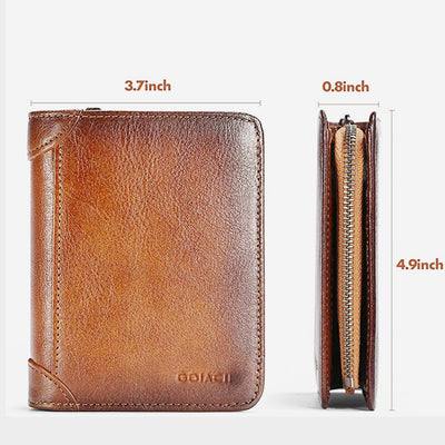 RFID Anti-Theft Leather Retro Wallet