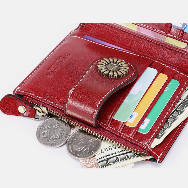 <Shipped within 24 hours> Genuine Leather RFID Blocking Trifold Wallet