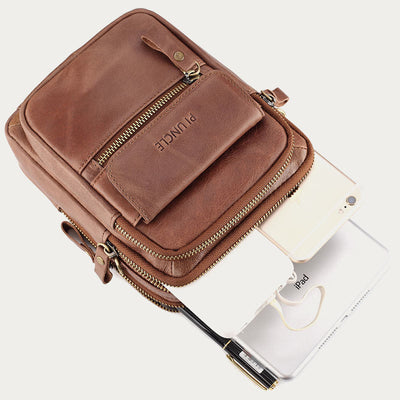 <Shipped within 24 hours> Men Business Portable Leather Crossbody Bag