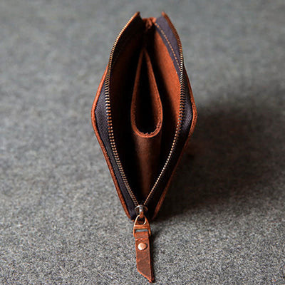 Genuine Leather Coin Purse Mini Pouch Change Wallet for Men Women