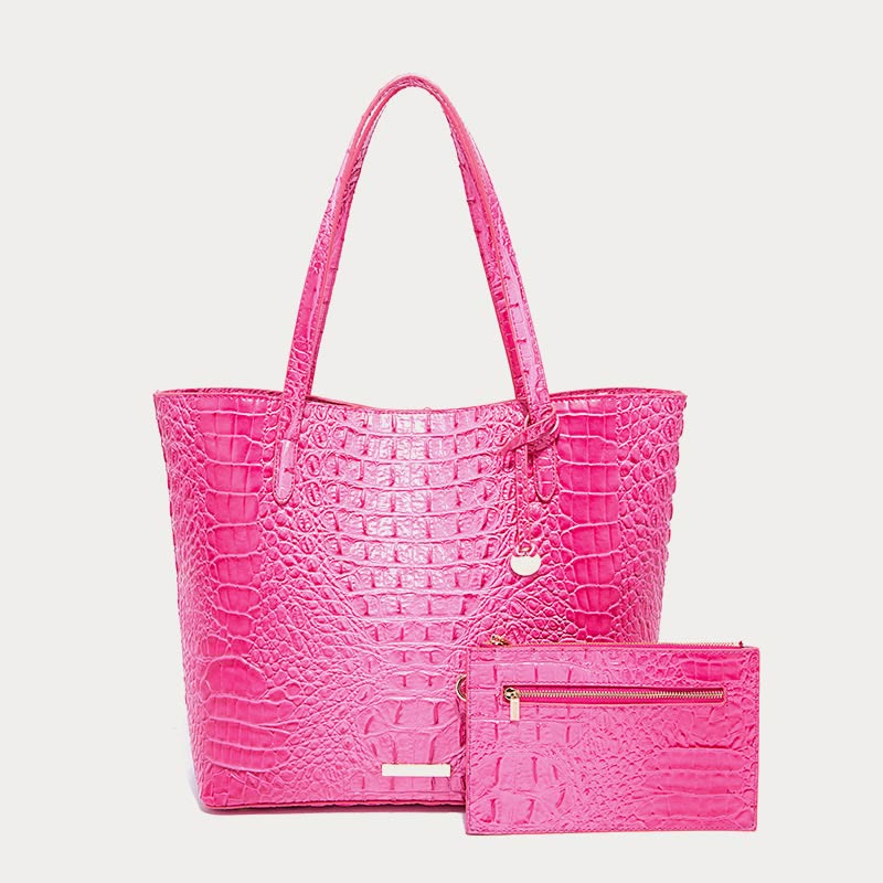 Tote For Women Daily Retro Crocodile Pattern Bag Set