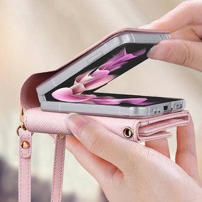 Wallet for Women Leather Samsung Galaxy Z Flip 4 Foldable Phone Case