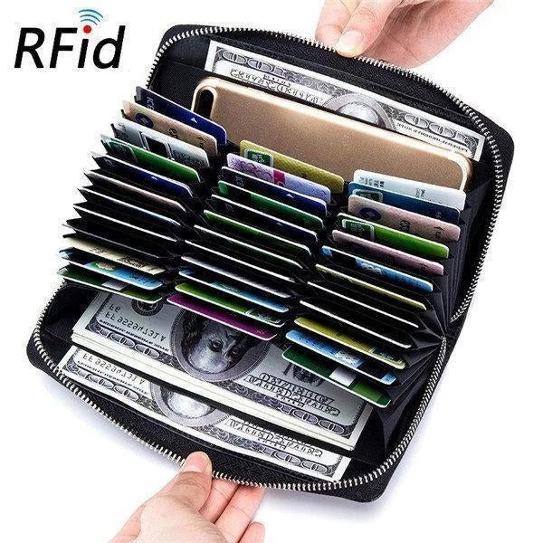 <Shipped within 24 hours> RFID Genuine Leather Card Wallet