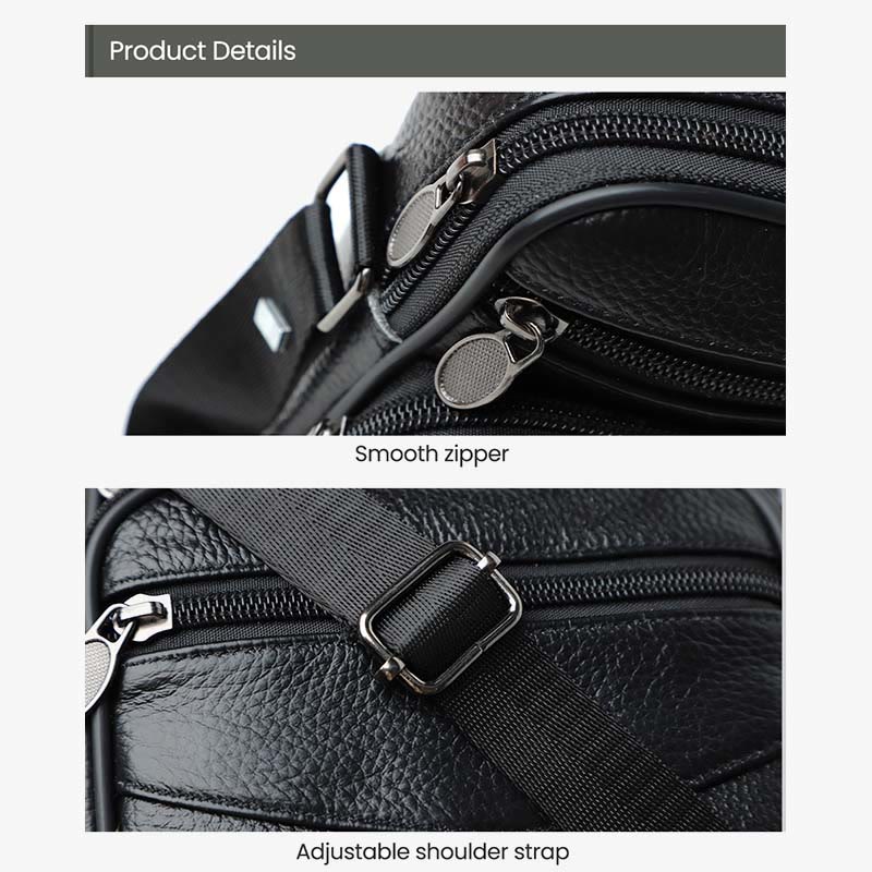 Retro Small Messenger Bag for Men Genuine Leather Shoulder Bag Purses