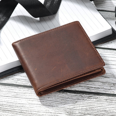 Horizontal Leather Wallet For Men RFID Multi Card Purse