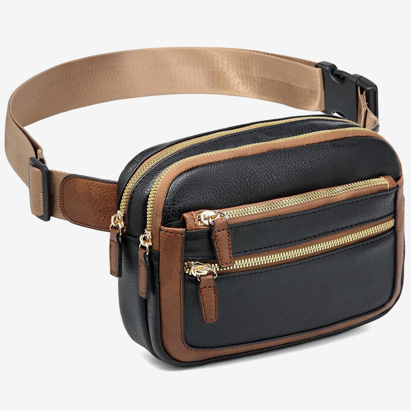 Multi-function PU Leather Belt Bag Waist Pack for Women Men