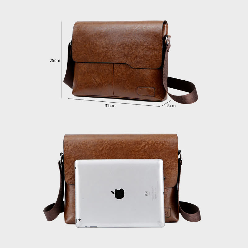 Classical Messenger Bag For Men Business Thin Leisure Crossbody Bag