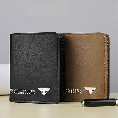 Men's Trifold Durable Leather Wallet Large Capacity Card Holder Money Organizer