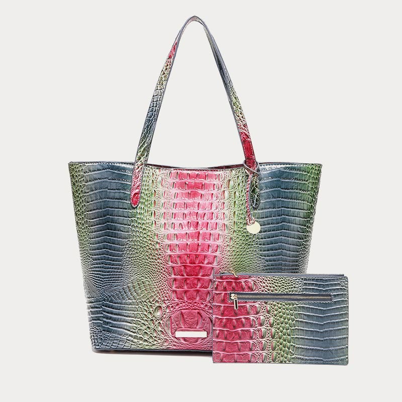 Tote For Women Daily Retro Crocodile Pattern Bag Set