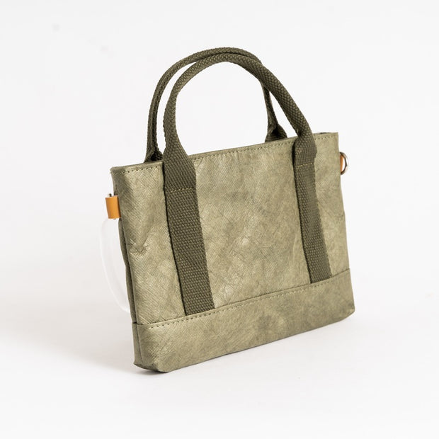Eco Friendly Paper Handbag Waterproof Canvas Handle Crossbody Bag
