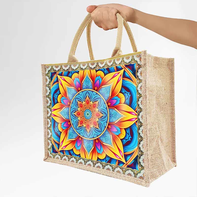 5D Diamond Painting Shopping Canvas Tote Mandala Pattern Shoulder Bag