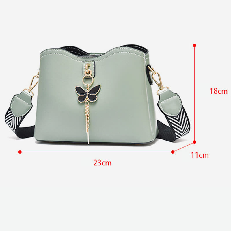 <Shipped within 24 hours> Women Plain Color Butterfly Leather Shoulder Bag