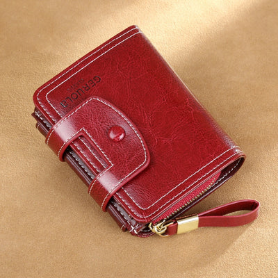 Wallet For Women Retro Slim Leather RFID Shopping Purse