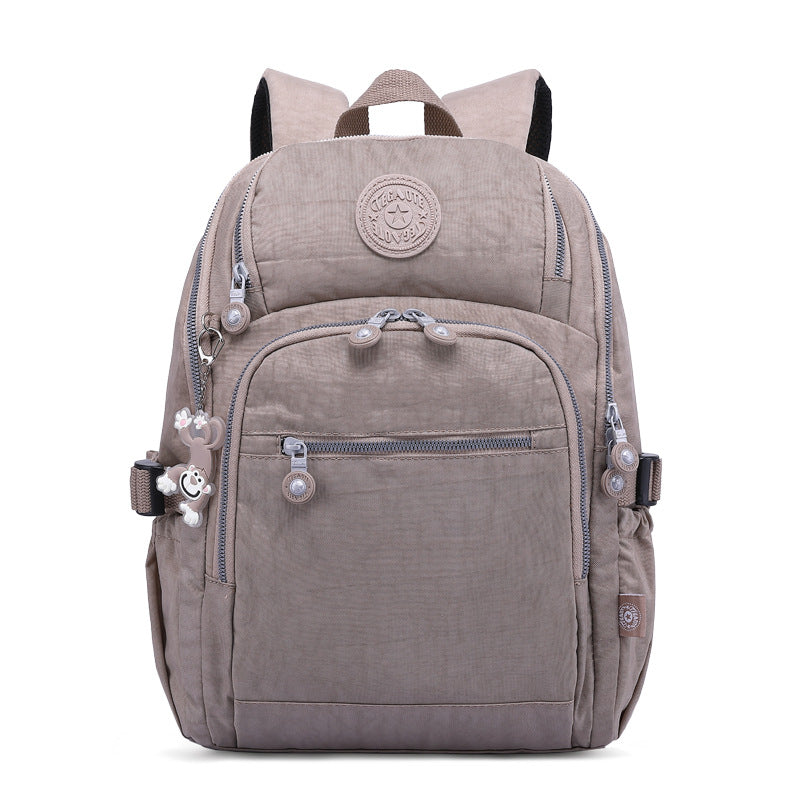 Solid Color Multi-pocket Travel Backpack